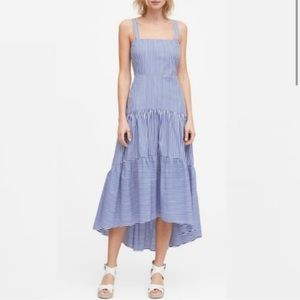 Banana Republic Blue White Tiered Maxi Dress